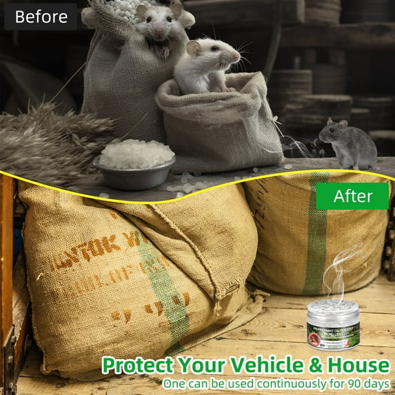 KingFurt 6pack Drive Away Rodents with Latest Peppermint Engine Mouse Repellent - Safe for Car, RV, Home, and Outdoors