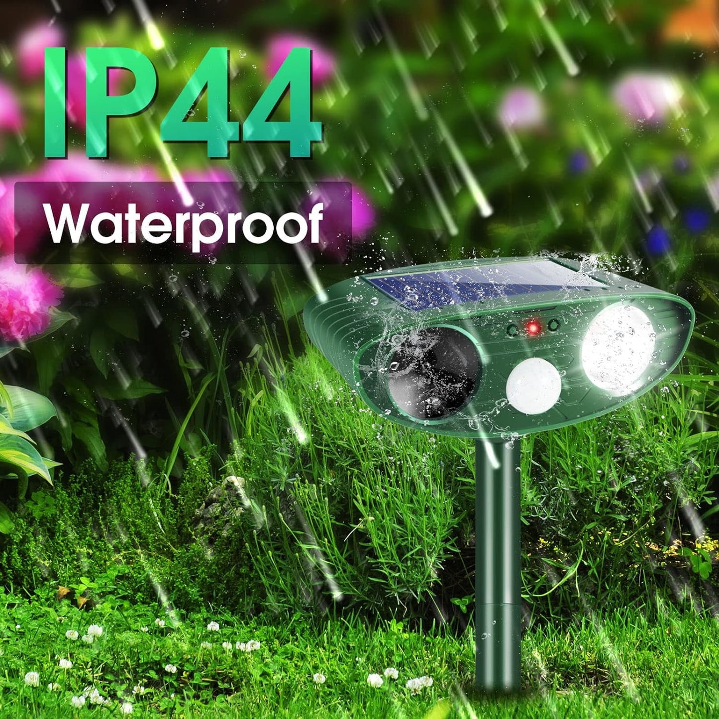 2 Pack Upgraded Ultrasonic Animal Repeller Outdoor,Solar Animal Repeller Waterproof Animal Repellent with Motion Detection LED Strobe Light
