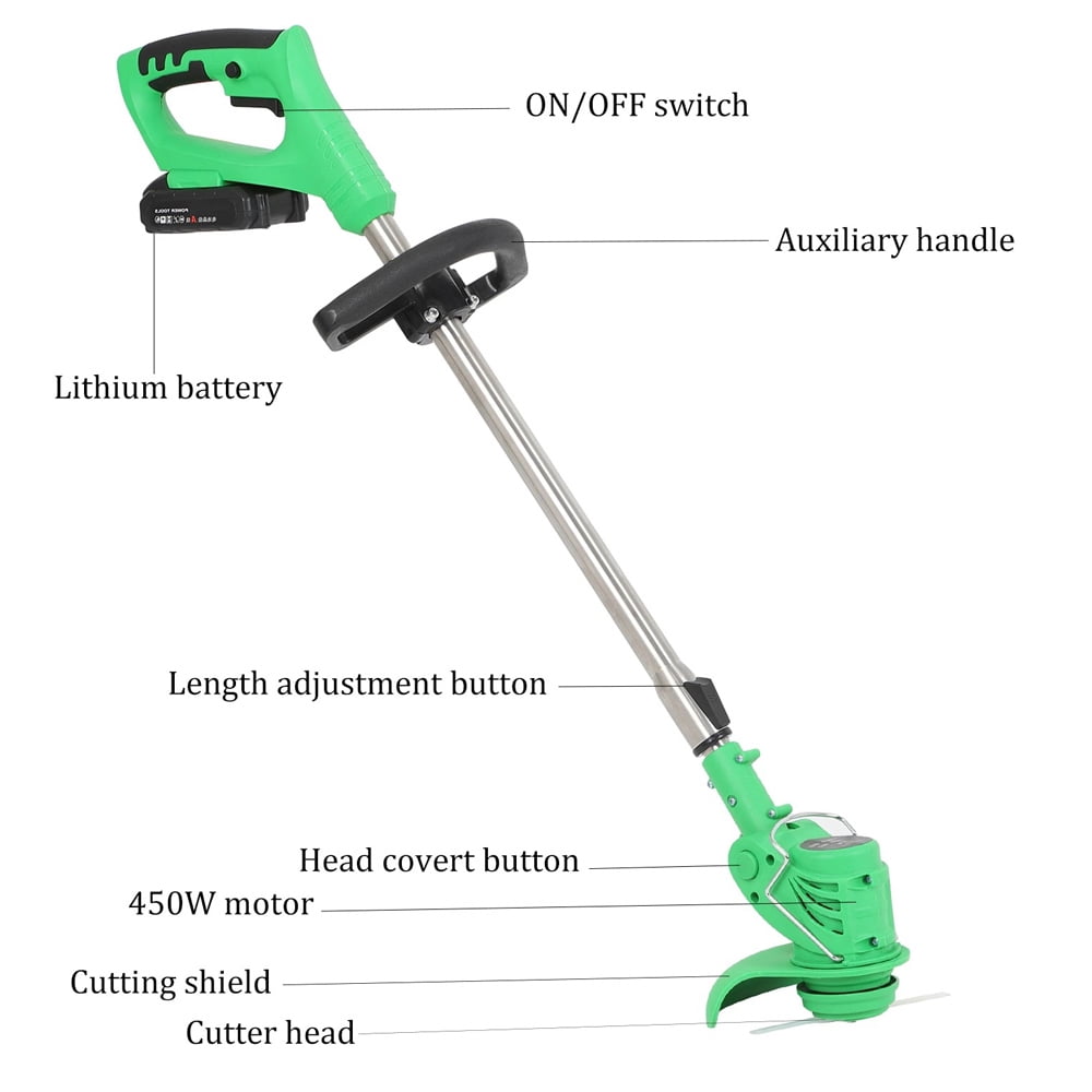 KingFurt Electric Grass String Trimmer Cordless Weed Eaters Lawn Edger Weed Wacker Cutter with 2 Battery