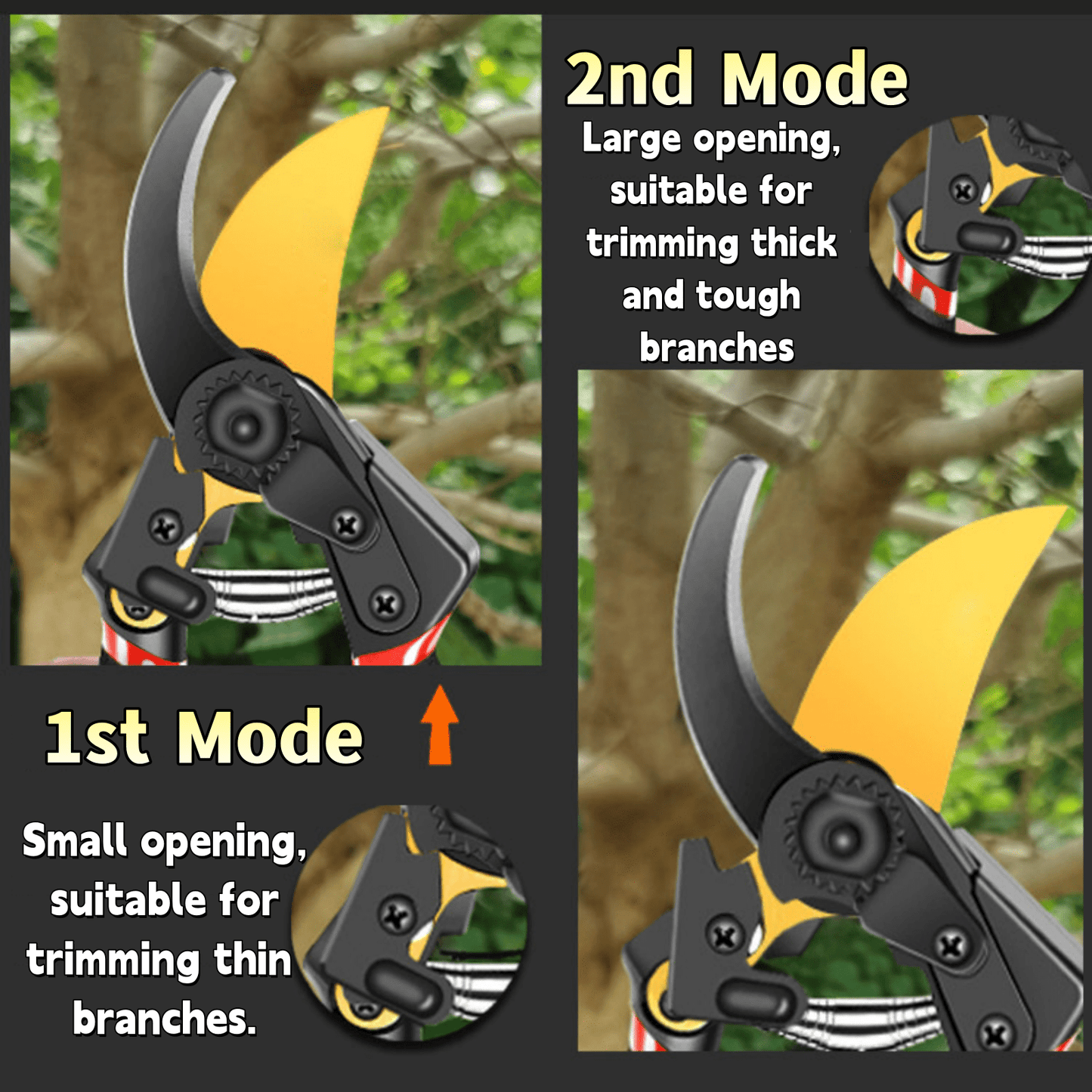 KingFurt 8" Garden Pruning Shears with Forged, Maintenance-Free Bearing
