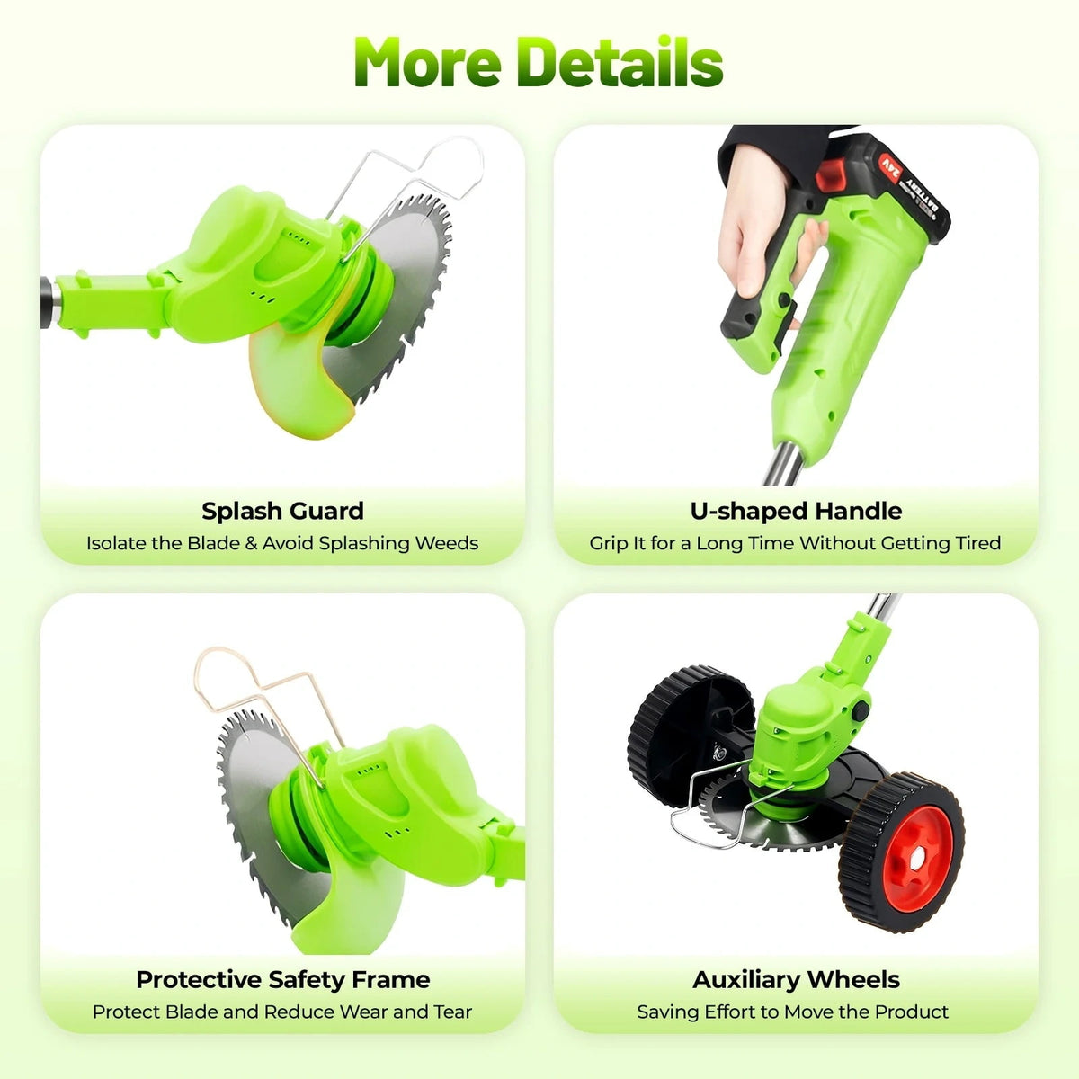 KingFurt Electric Cordless Grass String Trimmer Lawn Edger Weed Eater Cutter + 2 Battery