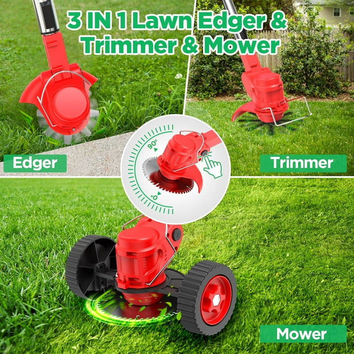 KingFurt 21V Brushless String Trimmer,Electric Weed Eater,for Lawn Garden Pruning/Trimming