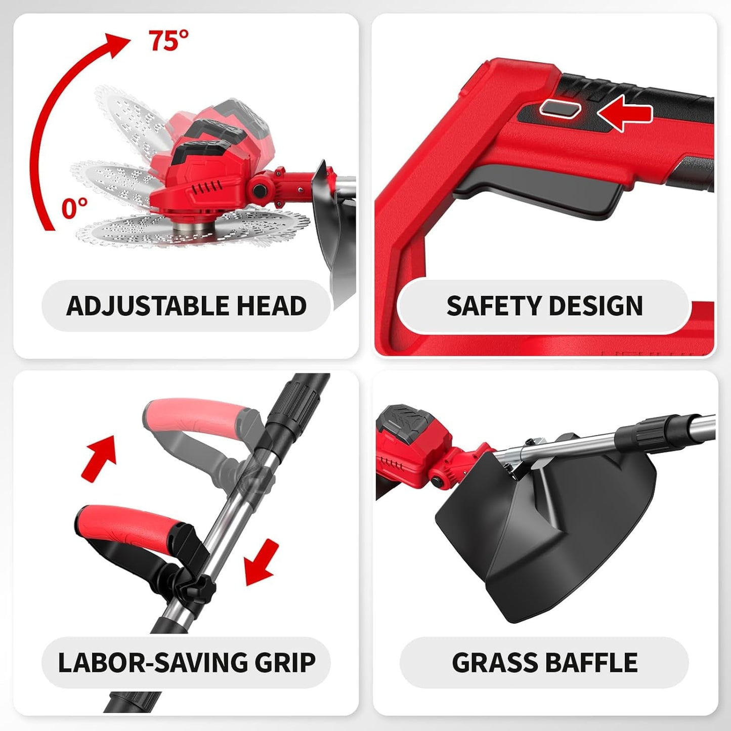 KingFurt Weed Wacker Eater, Cordless String Trimmer,Battery Powered Electric Edger Lawn Tool,With Steel String Blades And 9 Inch Cutting Width