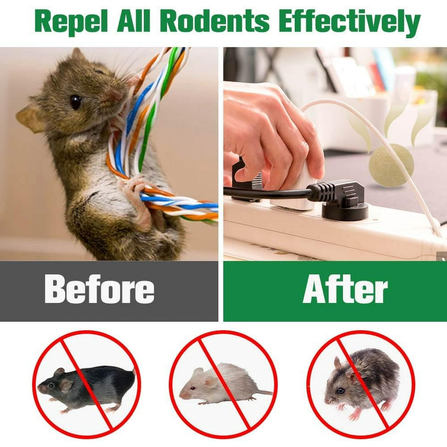 KingFurt Mouse Repellent Balls,Rodent Repellent Peppermint Balls,Mice Repellent Outdoor for for House, Garden, 10 pieces.