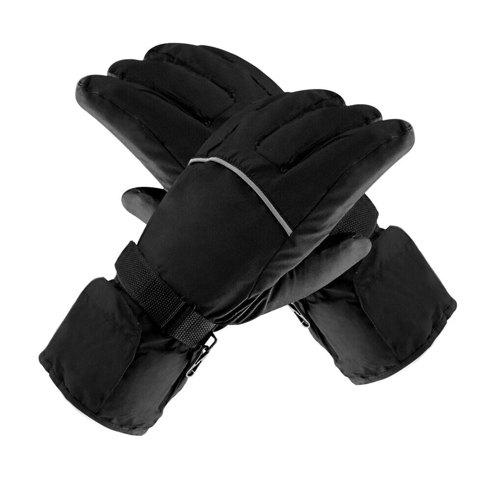 KingFurt Motorcycle Gloves,Soft Velvet Heated Gloves for Men Women with 2x DC Battery Case, Black, One Size Waterproof Heated Gloves for Motorcycle,Skiing