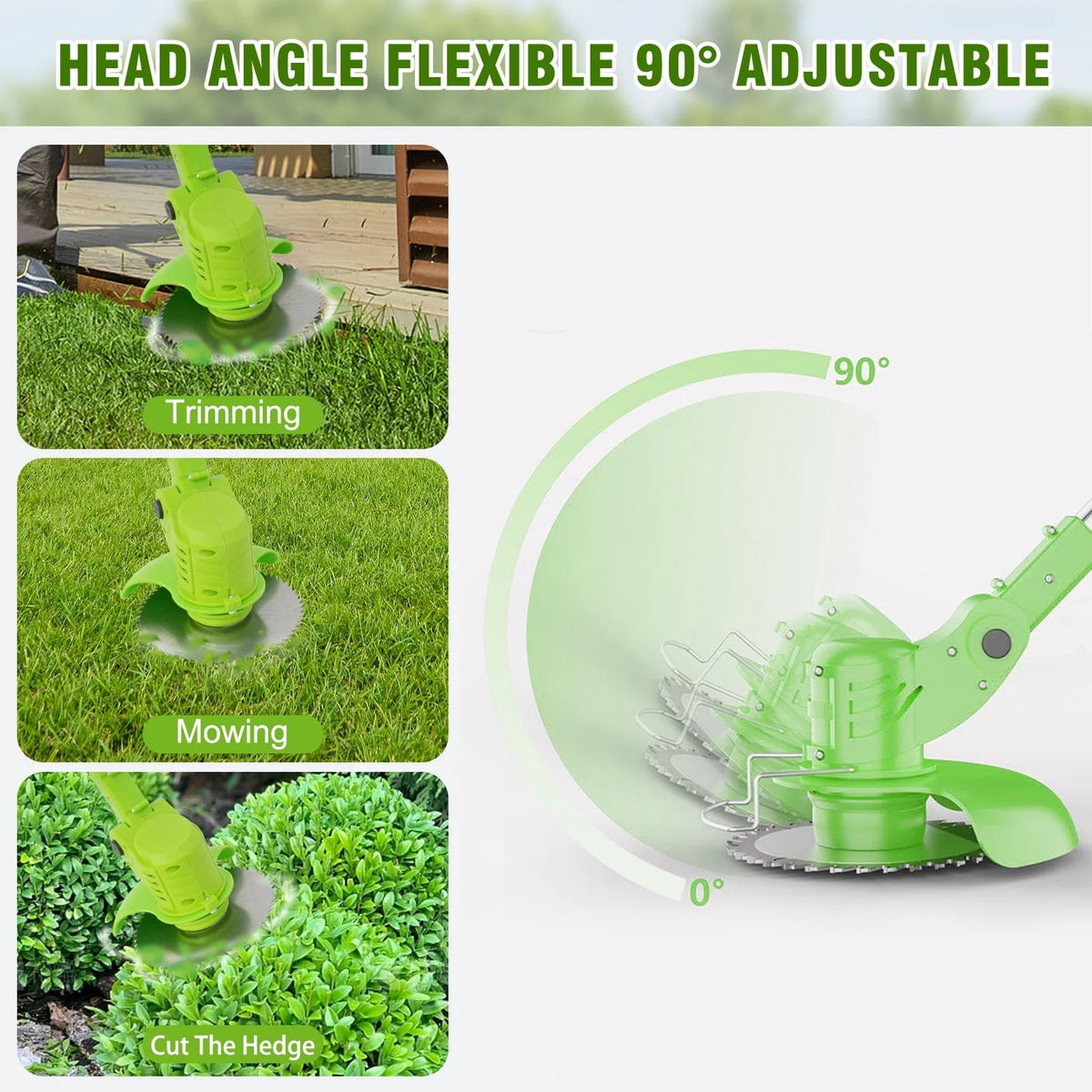 KingFurt Electric Cordless Grass String Trimmer Lawn Edger Weed Eater Cutter + 2 Battery