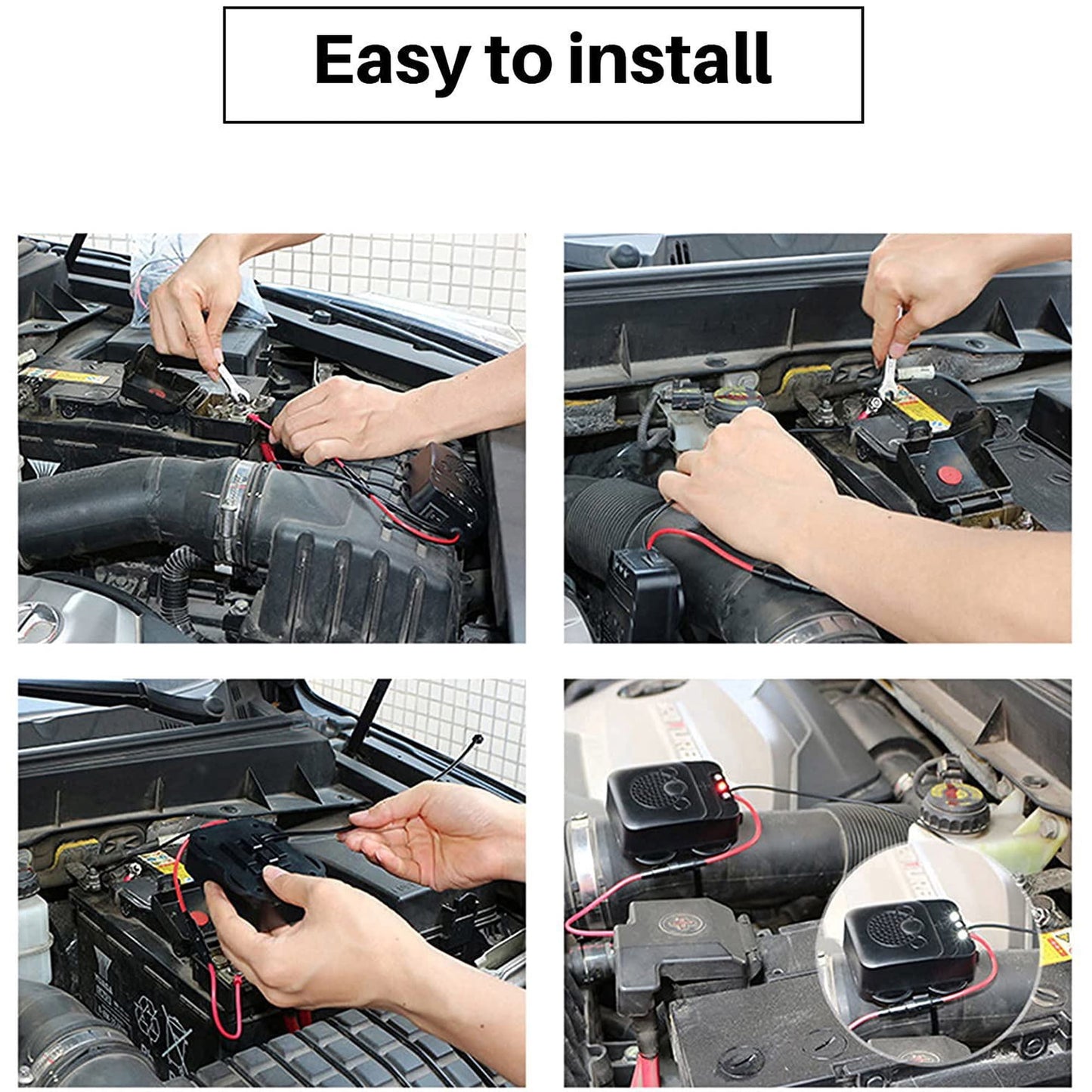 Under Hood Rodent Repeller, Professional Mouse Repellent, Ultrasonic 12V Car Pest Repeller Squirrels, Pack Rat Deterrent for Cars Trucks RV Engine Bay Warehouse Attic with Evictor Strobe Light 2 Pack