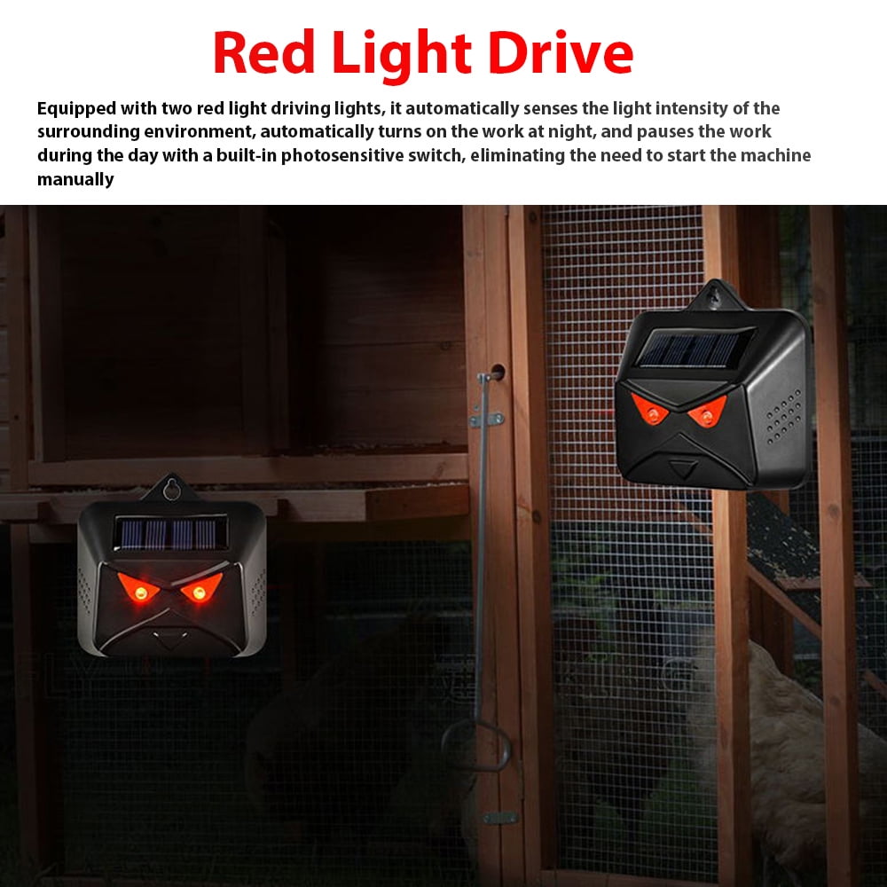 KingFurt 4 Pack Solar Animal Repeller Outdoor with Red LED Lights Humane Repulsion Owl, Bird etc