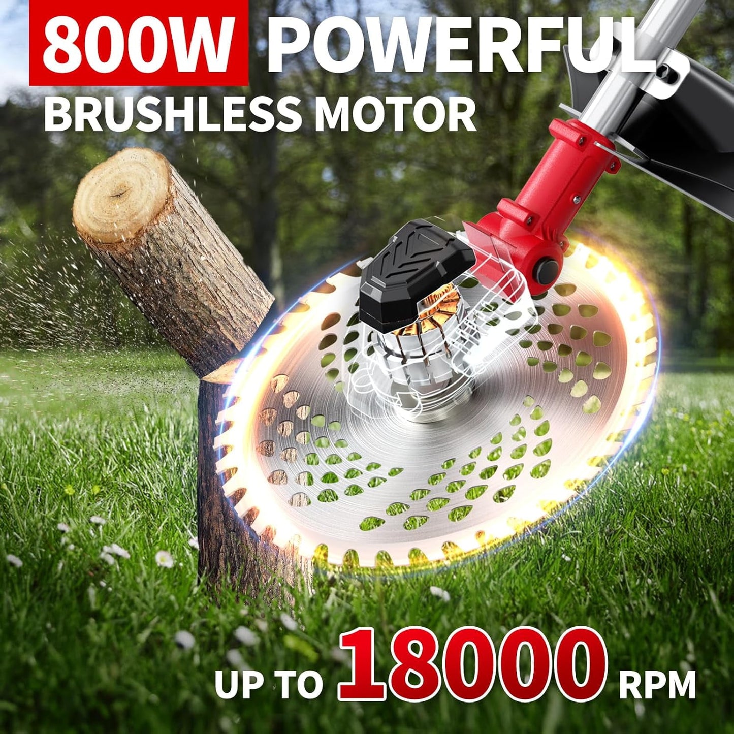 KingFurt Weed Wacker Eater, Cordless String Trimmer,Battery Powered Electric Edger Lawn Tool,With Steel String Blades And 9 Inch Cutting Width