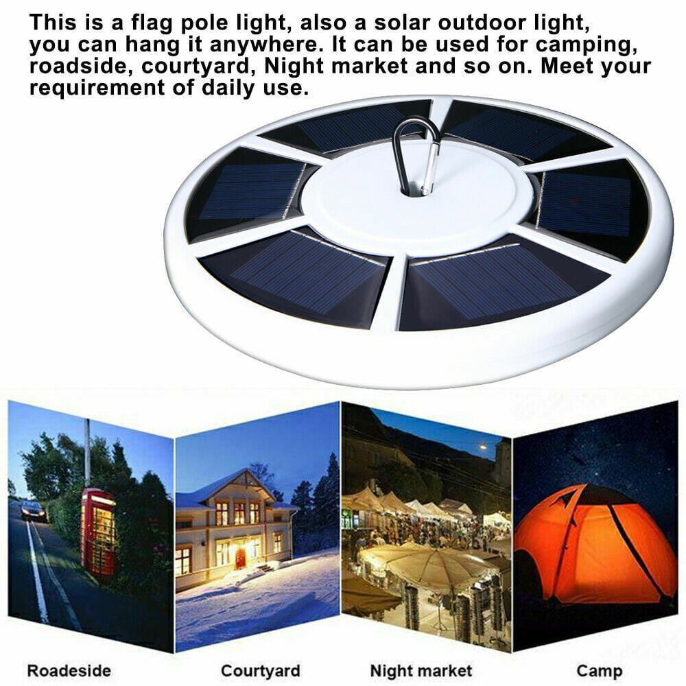 KingFurt Solar Powered Light USA Flag Pole Light Automatic Sensor 26 LED Energy-efficient Waterproof