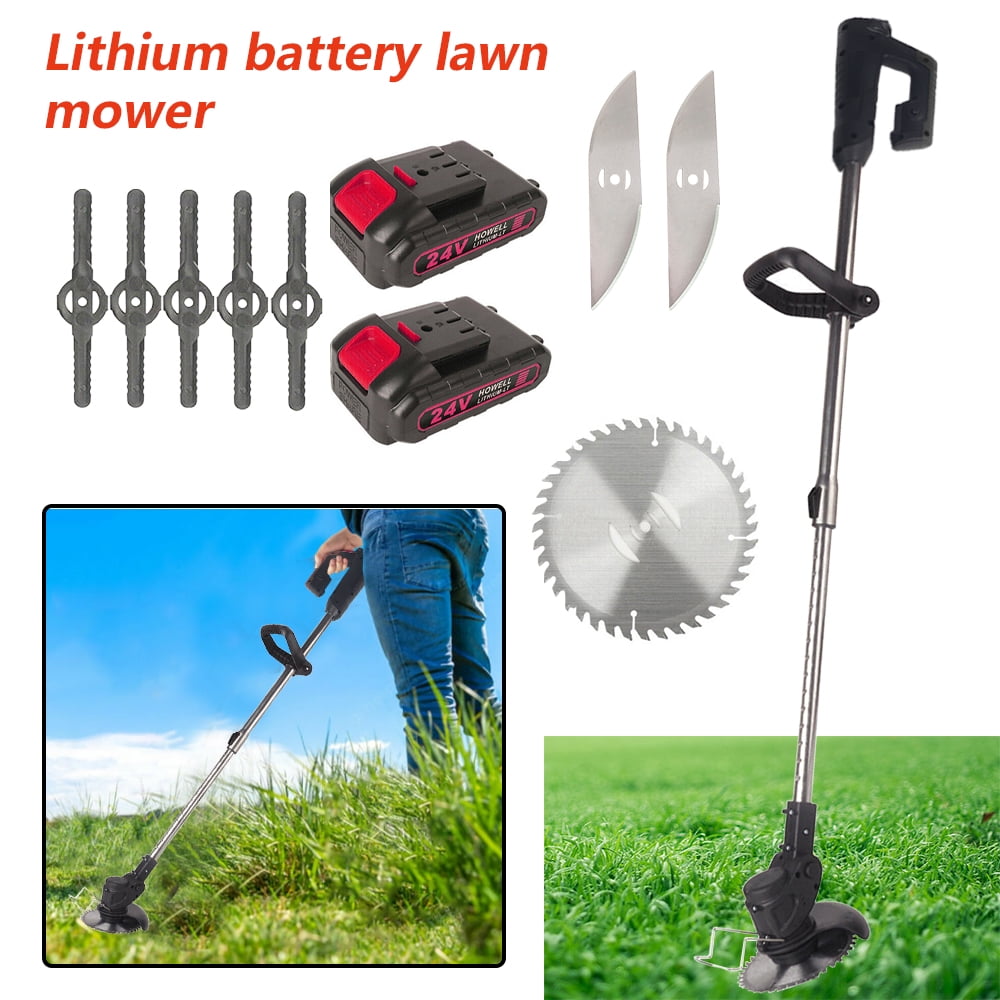 KingFurt Weed Eater 2.0Ah Li-ion Battery Weed Wacker 21V Lawn Edger Cordless Portable Brush Mower for Home Garden Yard Trimming Black