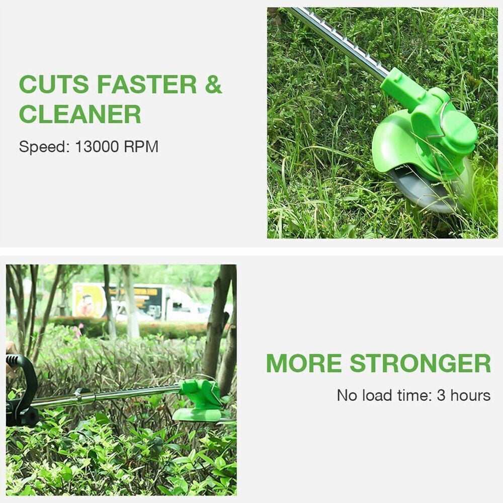 KingFurt Electric Cordless Grass String Trimmer Lawn Edger Weed Eater Cutter + 2 Battery