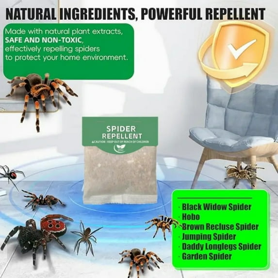 KingFurt 10 Pack Spider Repellent for House Garage Long-Term Spiders Repelling, Effective Spider Repellent Pouches Made with Natural Ingredients