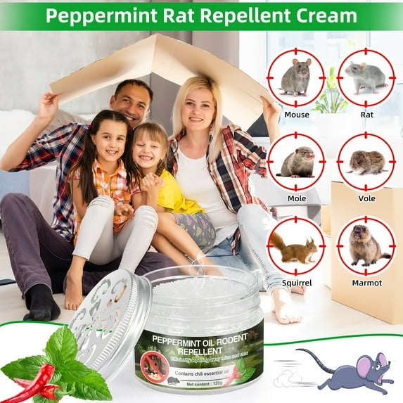 KingFurt 6pack Drive Away Rodents with Latest Peppermint Engine Mouse Repellent - Safe for Car, RV, Home, and Outdoors