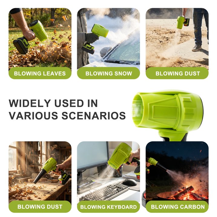 KingFurt Cordless Leaf Blower, High-Speed Dust Blower,24V Turbine blower with Extended Nozzle, for Patio Cleaning Lawn Care Blowing Leaves and Dust