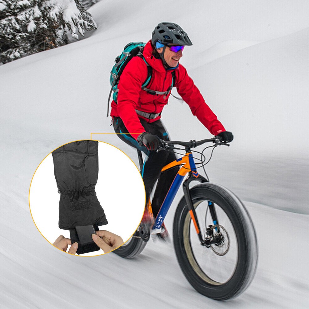 KingFurt Motorcycle Gloves,Soft Velvet Heated Gloves for Men Women with 2x DC Battery Case, Black, One Size Waterproof Heated Gloves for Motorcycle,Skiing