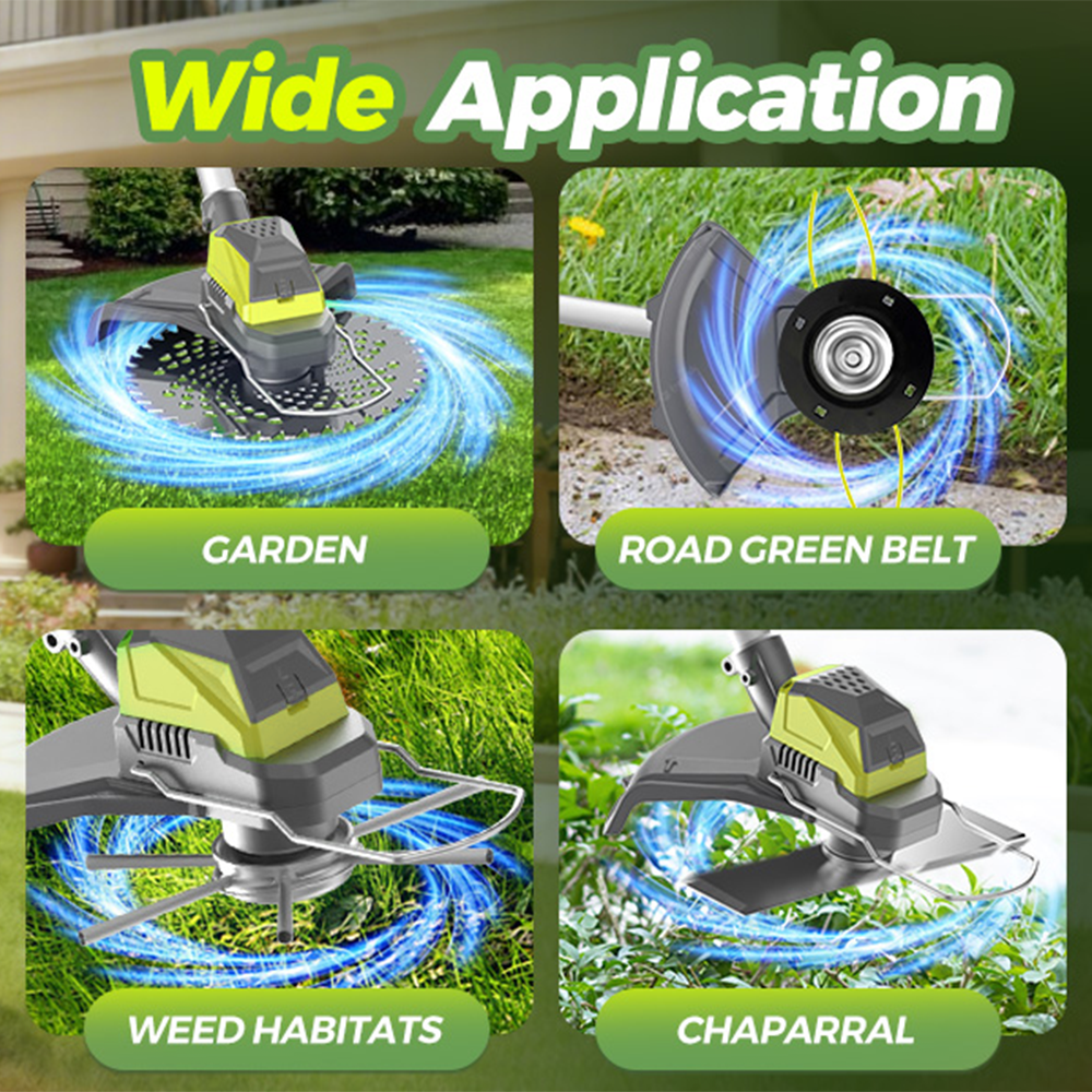 KingFurt Cordless String Trimmer, 21V Electric Weed Wacker, with 2 x Batteries, 3-in-1 Weed Eater, Lawn Tool Cordless Cutter Mower