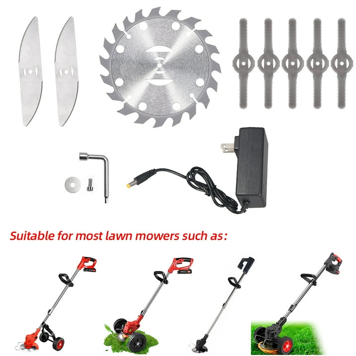 KingFurt Teeth Carbide Tipped Blades & Carbide Tip S-blades with Universal Adapter Kit for Cutter, Trimmer, Weed Eater