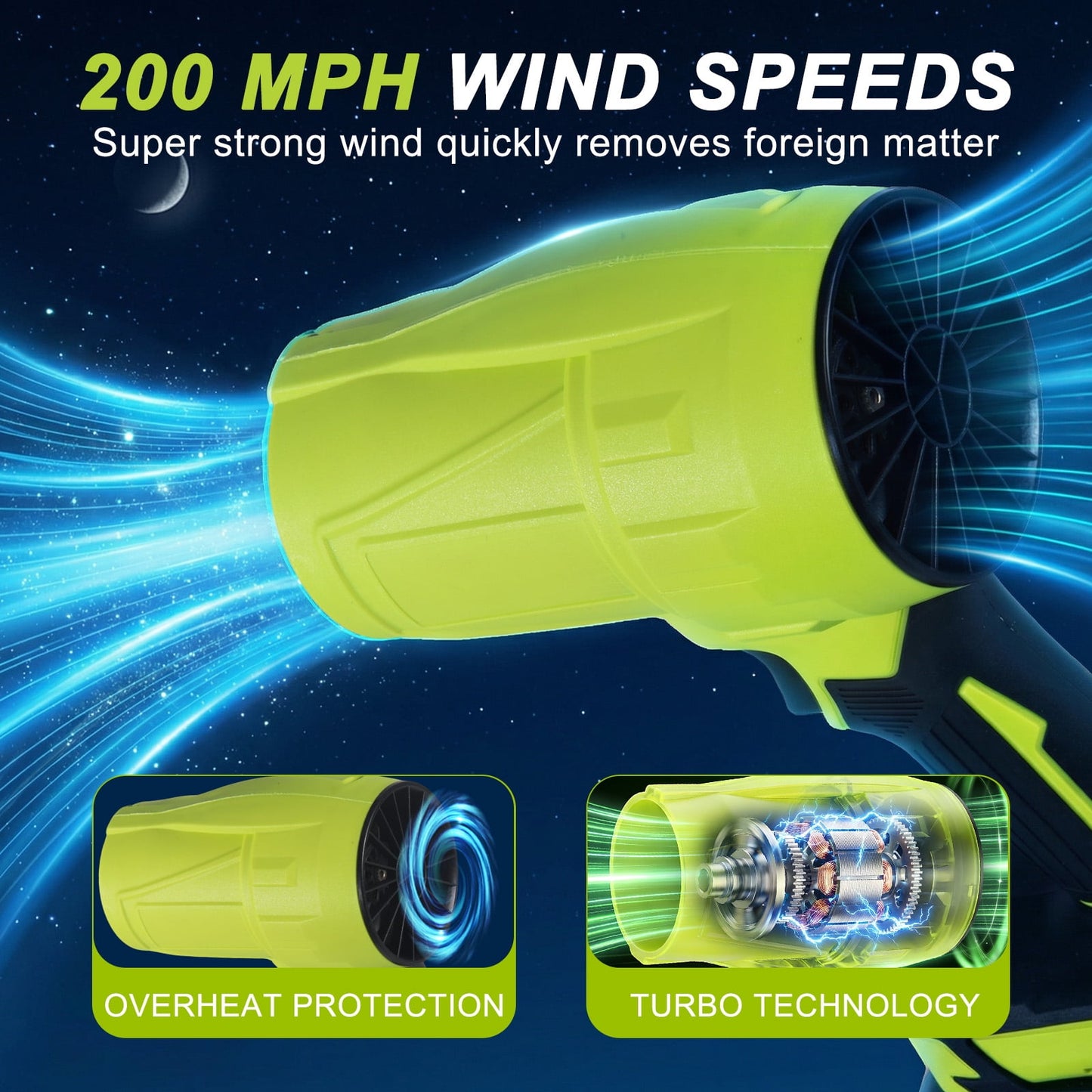 KingFurt 24V Cordless Leaf Blower, High Speed Turbine Jet Blower with Extended Nozzle, Battery Powered Handheld Air Blaster for Patio Cleaning, Driveway Dust Removal & Car Drying-Green
