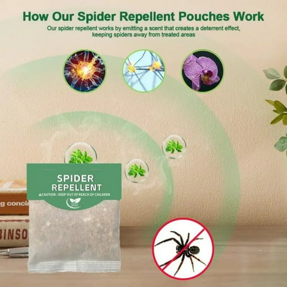 KingFurt 10 Pack Spider Repellent for House Garage Long-Term Spiders Repelling, Effective Spider Repellent Pouches Made with Natural Ingredients