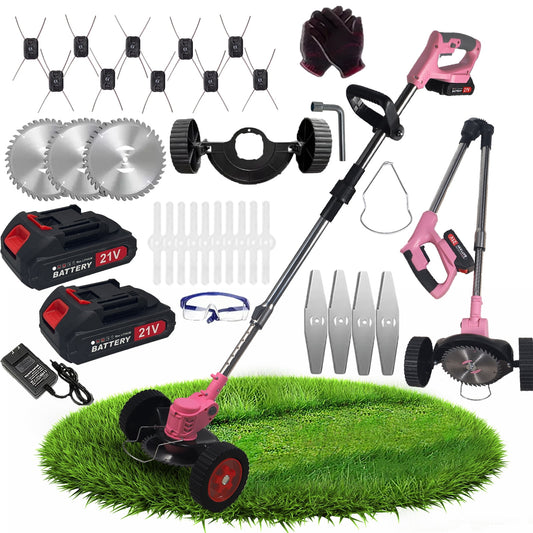 KingFurt 21V 650W Electric Weed Eater Lawn Edger Cordless Grass String Trimmer Cutter