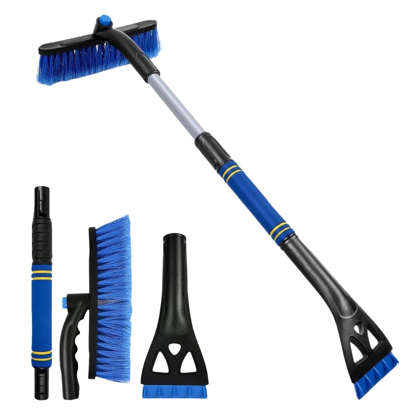 KingFurt Ice Scrapers for Car Windshield, Upgraded 31 Inch Snow Scraper and Brush Combo Extendable 360° Pivoting Ice Snow Removal Tool for Car, Truck, SUV
