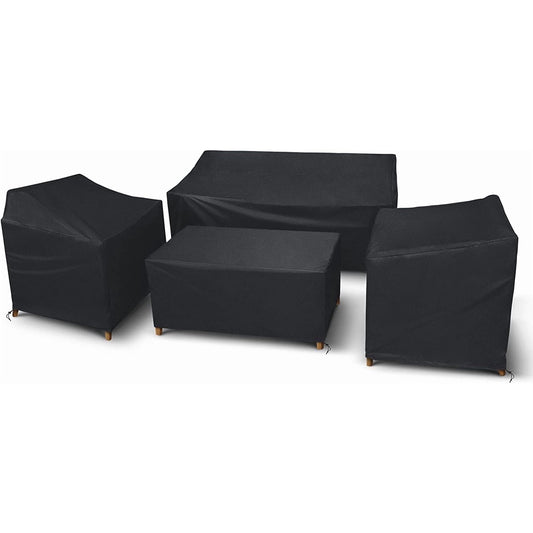 KingFurt Patio Furniture Covers, 4 Piece Outdoor Furniture Covers Waterproof, Heavy Duty Tear-Resistant Patio Chair Covers with Windproof Buckle Strap and Adjustable Drawstring