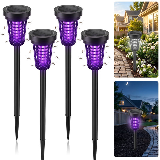 KingFurt Solar Insect Killer, Bug Zapper Torch with LED , Area Bug Zapper,Mosquito Repellent Outdoor for Patio-4pcs