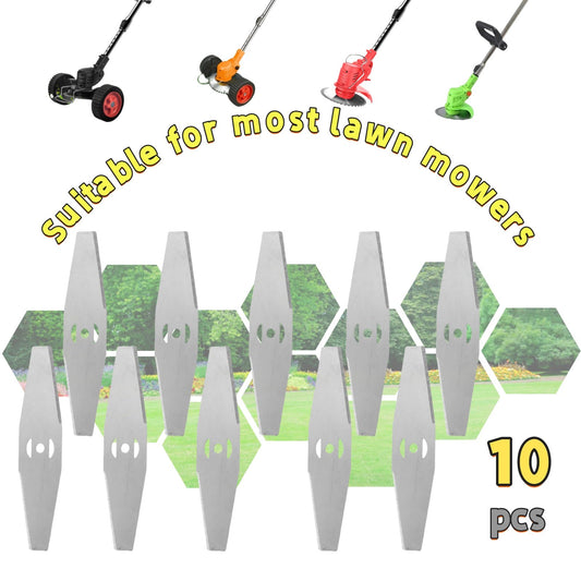 KingFurt 10 Pack Universal Metal Blades For String Trimmers Durable Grass Cutting Attachments