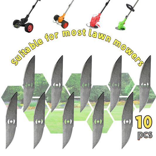 KingFurt 10 Pack Universal Metal Blades For String Trimmers Durable Lawn Care Attachments For Grass Cutting