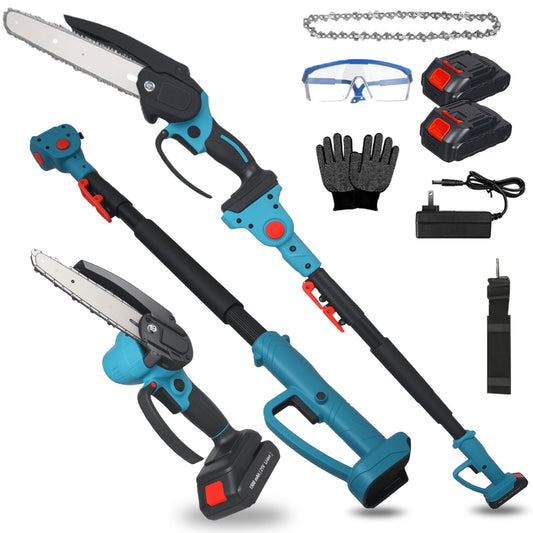 KingFurt 2-in-1 Cordless Pole Saw,6 Inch Electric Pole Chainsaw with 21V Battery, Auto Oiling, 6.5FT Max Extension