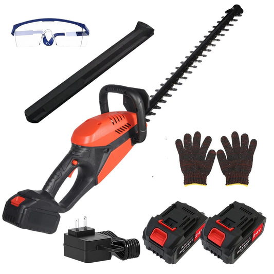 KingFurt 21V Cordless Hedge Trimmer, 20“ Bush Trimmer, Handheld Hedge Cutter,Battery and Charger Included