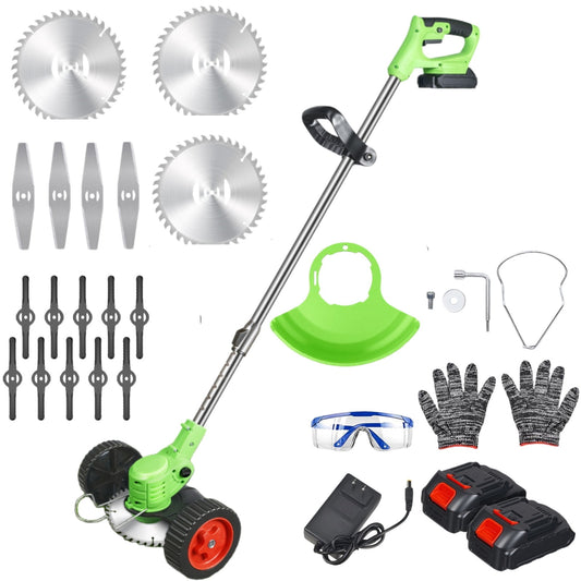 KingFurt Cordless Weed Wacker,Electric Weed Eaters,Grass String Trimmer with 3 Types Blades for Yard Garden Lawn Care