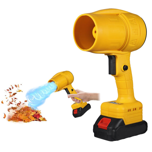 KingFurt Electric Cordless Leaf Blower,Handheld Leaf Blower- 33000 RPM, 2 Batteries & Charger. Ideal for Patio Cleaning, Lawn Care.Yellow