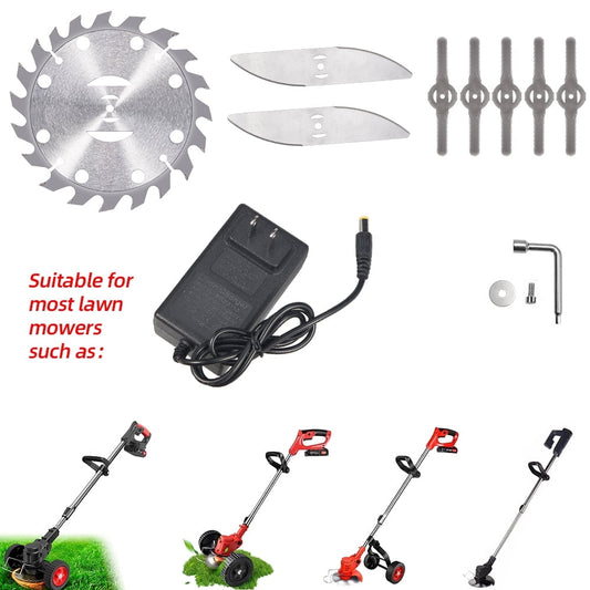 KingFurt Teeth Carbide Tipped Blades & Carbide Tip S-blades with Universal Adapter Kit for Cutter, Trimmer, Weed Eater