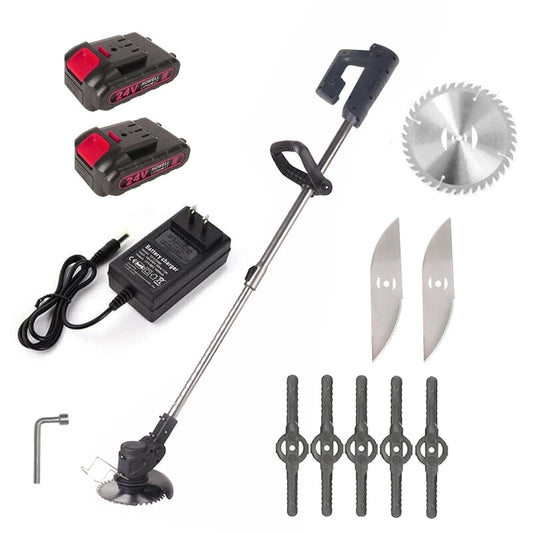 KingFurt Weed Eater 2.0Ah Li-ion Battery Weed Wacker 21V Lawn Edger Cordless Portable Brush Mower for Home Garden Yard Trimming Black