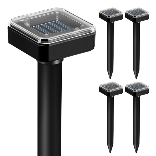 Mole Repellent Solar Powered,4 Pack Gopher Repellent Outdoor Ultrasonic Powered Groundhog Deterrent Snakes Pest Rodent Sonic Vibration Stake for Lawn Garden Mice Repellent