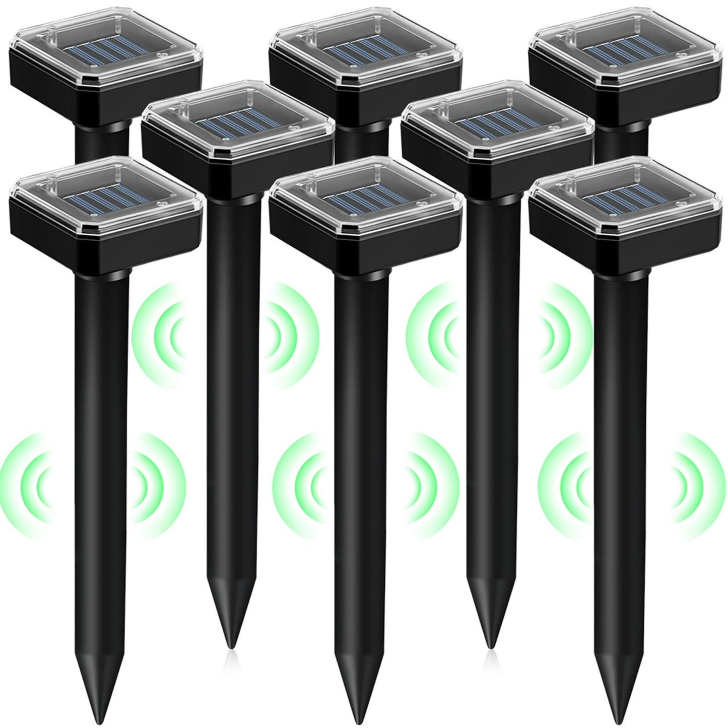 Mole Repellent Solar Powered,8 Pack Vole Repellent Outdoor Ultrasonic Powered Groundhog Deterrent Snakes Pest Rodent Sonic Vibration Stake for Lawn Garden