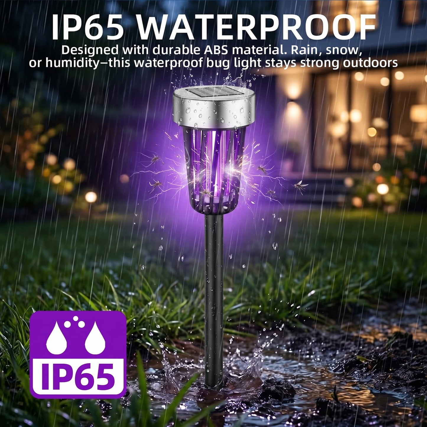 4Pack Solar Bug Zapper Outdoor Waterproof Bug Lights, Mosquito Killer & Lighting, Mosquito Zapper to Keep Mosquitoes Away from Patio Backyard