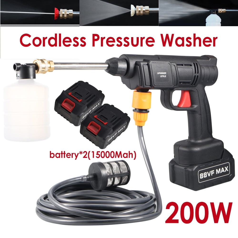 Jahy2Tech 88VF Cordless Electric High Pressure Water Spray Car Gun Portable Washer Vehicle Cleaner Car Wash Tool 320 PSI
