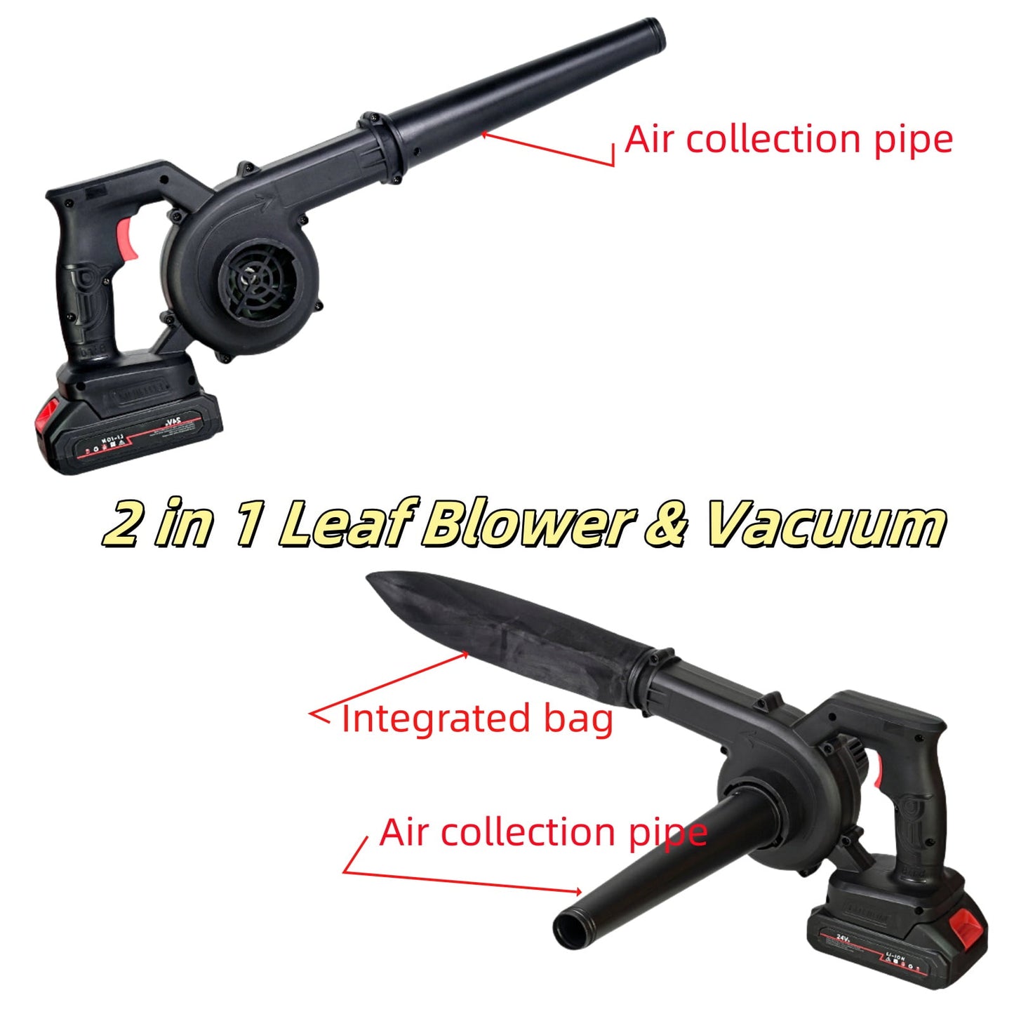 KingFurt 21V Cordless Leaf Blower and Vacuum, Lightweight, Handheld 2-in-1