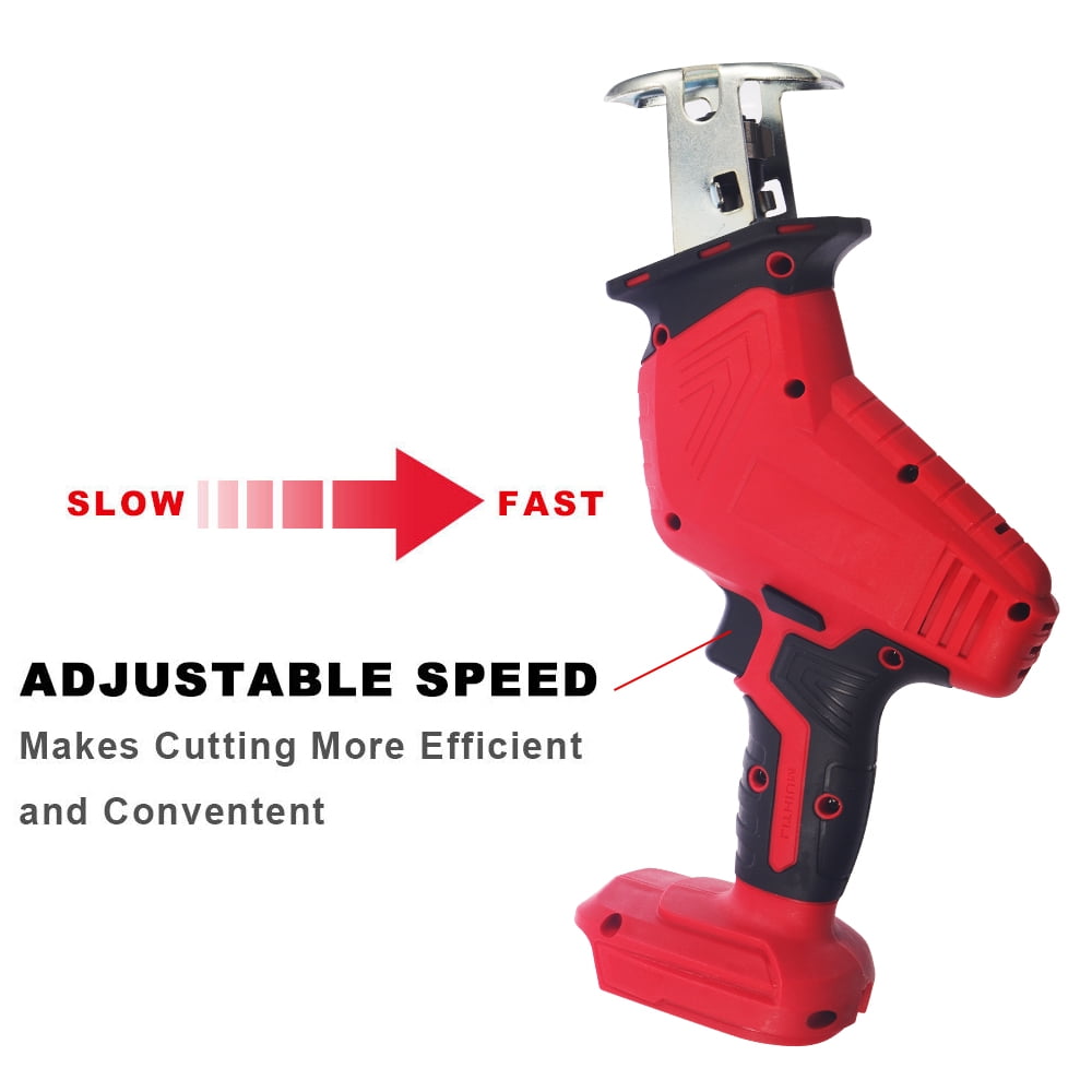 KingFurt 24V Cordless Reciprocating Saw With 2 Rechargeable Battery, Wood Saw Blade, Metal Saw Blade