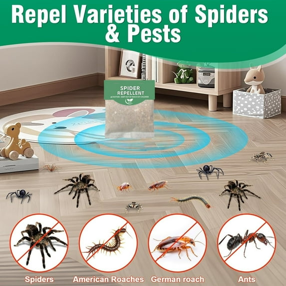 KingFurt 10 Pack Spider Repellent for House Garage Long-Term Spiders Repelling, Effective Spider Repellent Pouches Made with Natural Ingredients