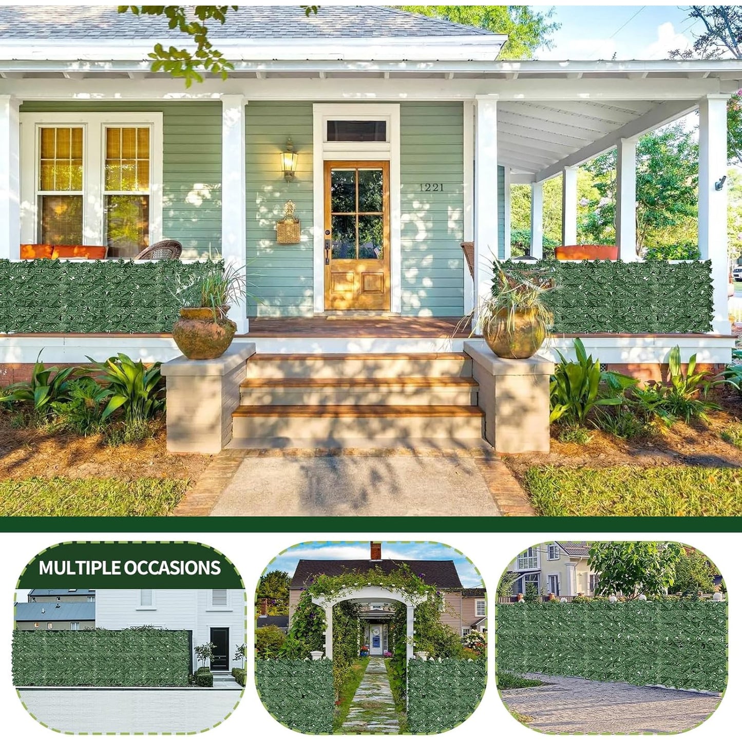 KingFurt Artificial Ivy Privacy Fence Screen 40"x118" UV-Anti Fake Leaves Plant Vine Ideal for Indoor Outdoor Garden Decor