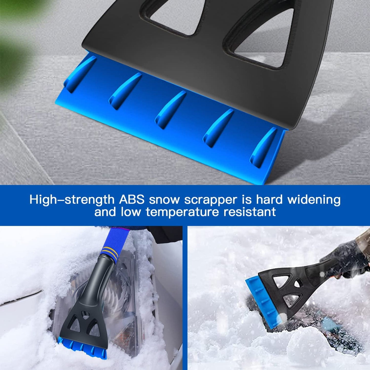 KingFurt Ice Scrapers for Car Windshield, Upgraded 31 Inch Snow Scraper and Brush Combo Extendable 360° Pivoting Ice Snow Removal Tool for Car, Truck, SUV