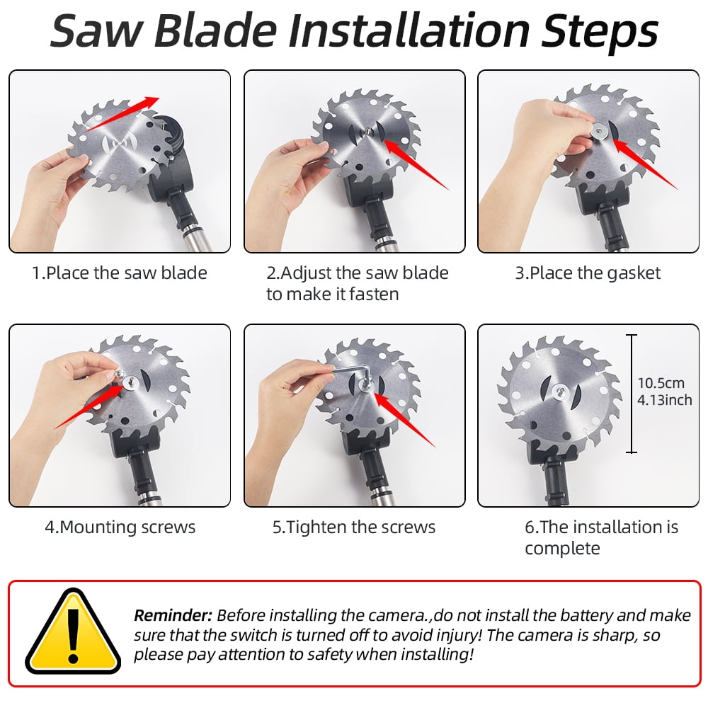 KingFurt Teeth Carbide Tipped Blades & Carbide Tip S-blades with Universal Adapter Kit for Cutter, Trimmer, Weed Eater